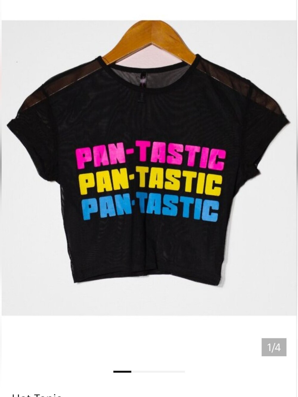 PANTASTIC Pansexual Pride Black Mesh Crop Top Festival Size S